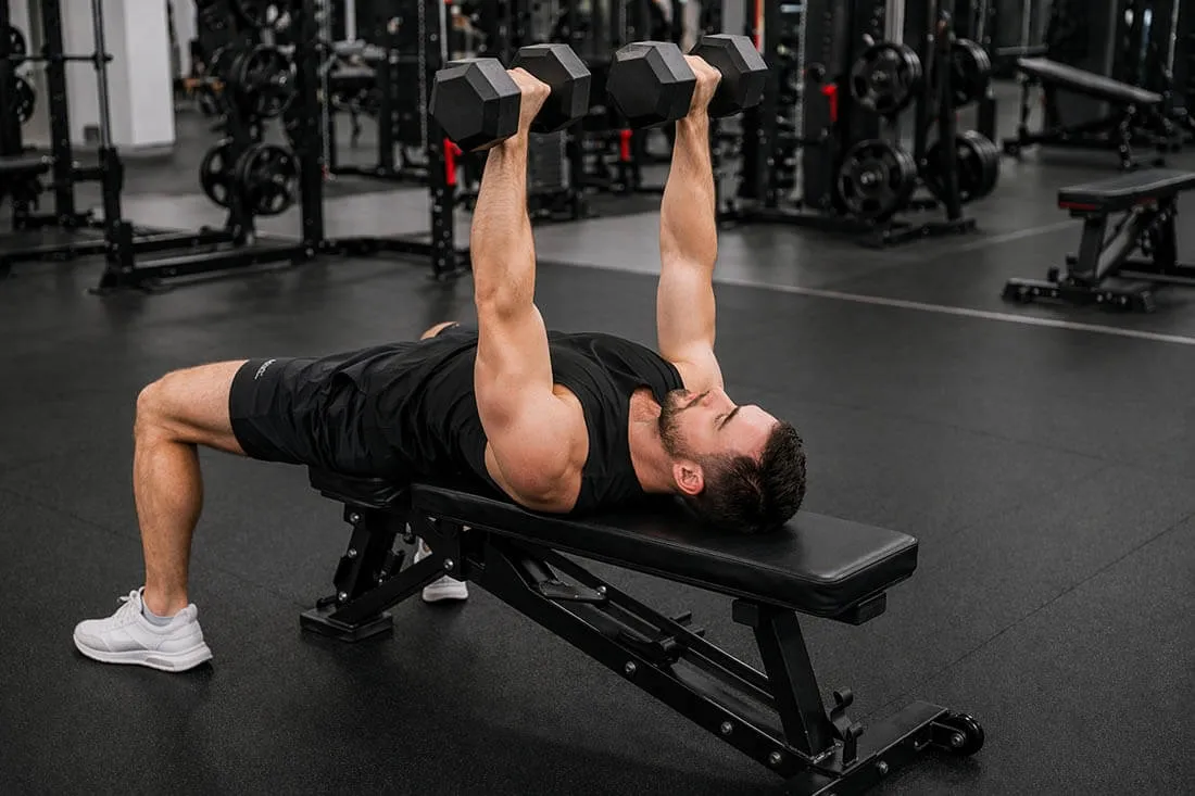 Какие мышцы работают при разведении гантелей лежа